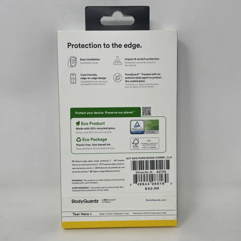 BodyGuardz Pure Edge 2 Screen Protector - iPhone 15 Pro Max / 15 Plus 6.7"