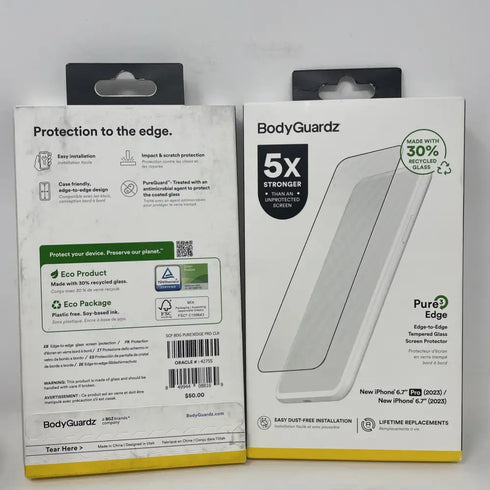 BodyGuardz Pure Edge 2 Screen Protector - iPhone 15 Pro Max / 15 Plus 6.7"