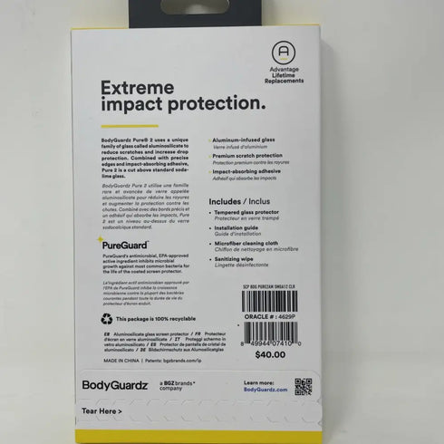BodyGuardz Pure2 Tempered Glass Screen Protector for Samsung Galaxy A12