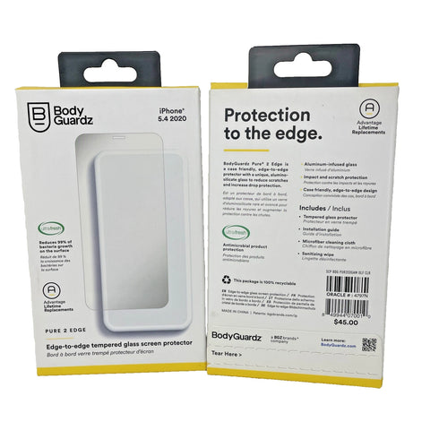 BodyGuardz Screen Protector for iPhone 12 Mini Anti-Scratch Pure 2 Edge Glass