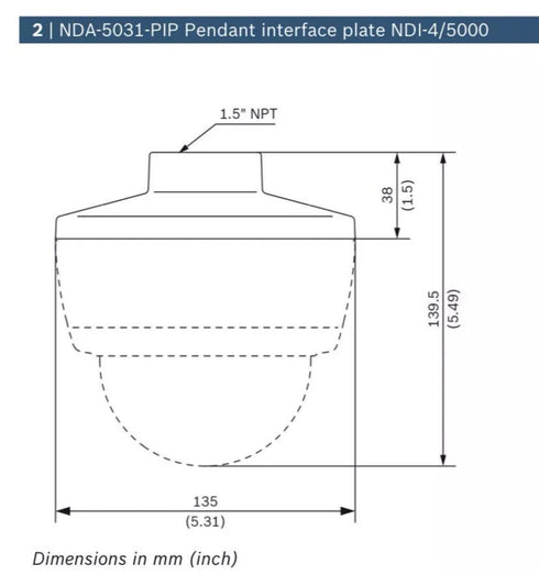 Bosch NDA-5031-PIP Pendant Interface Mounting Plate NDI-4/5000 White 2-Pack Open