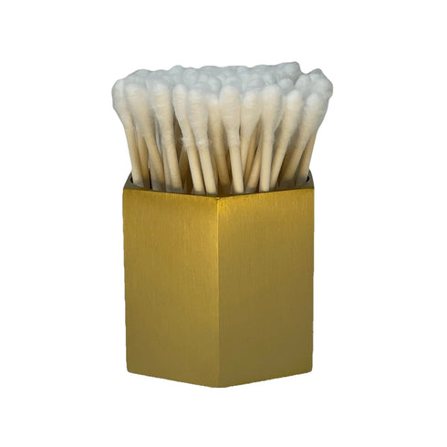 Solid Brass Match Holder and Striker - Modern Hexagonal Decor