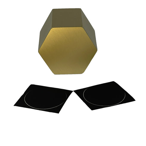 Solid Brass Match Holder and Striker - Modern Hexagonal Decor