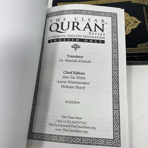 The Clear Quran Thematic English Translation Paperback 8.4"x 5.8” - 2 Copies