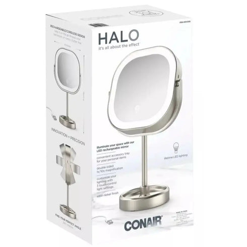 Conair Halo LED Rechargeable Vanity Mirror 3 Light Settings - Perfect Condition