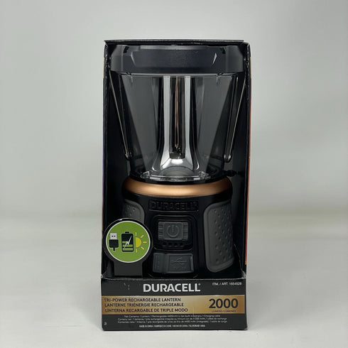 Duracell TRI-Power 2000 Lumen LED Solar + USB Rechargable Battery Lantern Light