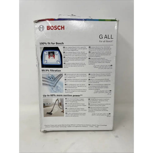 Genuine Bosch Type G Replacement Vacuum Cleaner Dust Bags Pack of 4 - Box Damage