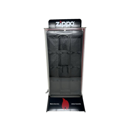 Genuine ZIPPO Lockable Acrylic Display Case Countertop Fits 10 Lighters & Fluid