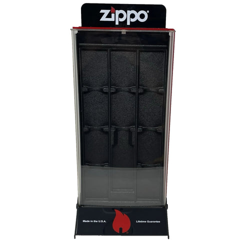Genuine ZIPPO Lockable Acrylic Display Case Countertop Fits 10 Lighters & Fluid