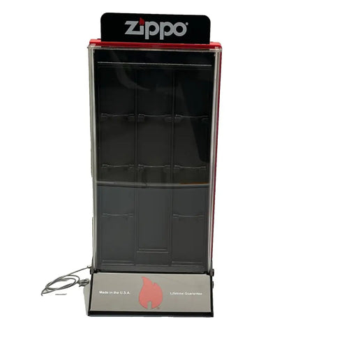 Genuine ZIPPO Lockable Acrylic Display Case Countertop Fits 10 Lighters & Fluid