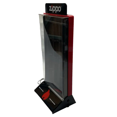 Genuine ZIPPO Lockable Acrylic Display Case Countertop Fits 10 Lighters & Fluid