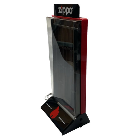 Genuine ZIPPO Lockable Acrylic Display Case Countertop Fits 10 Lighters & Fluid