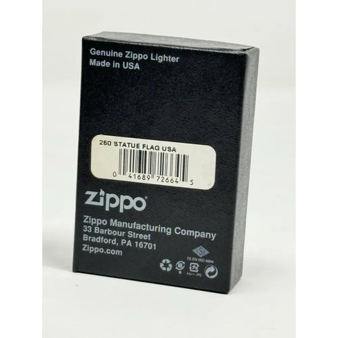 Genuine Zippo Windproof Lighter Made USA Polished Chrome Engraved American Flag