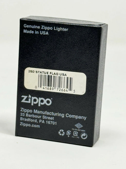 Genuine Zippo Windproof Lighter Made USA Polished Chrome Engraved American Flag
