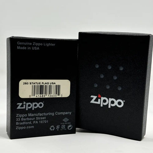 Genuine Zippo Windproof Lighter Made USA Polished Chrome Printed American Eagle