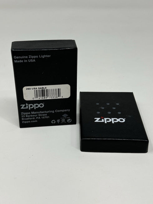 Genuine Zippo Windproof Lighter Made USA Polished Chrome Printed American Eagle