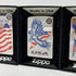 Genuine Zippo Windproof Lighter Polished Chrome American Eagle Color Flag 4Pack