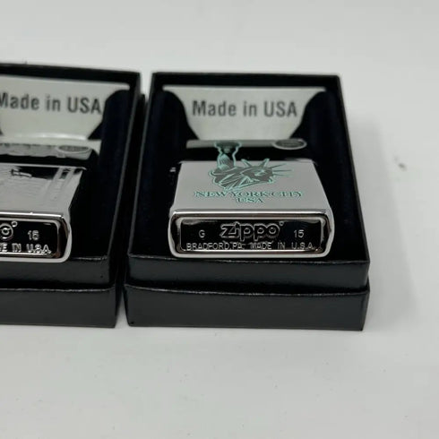 Genuine Zippo Windproof Lighter, Polished Chrome Statue Of Liberty 4Pack US Made
