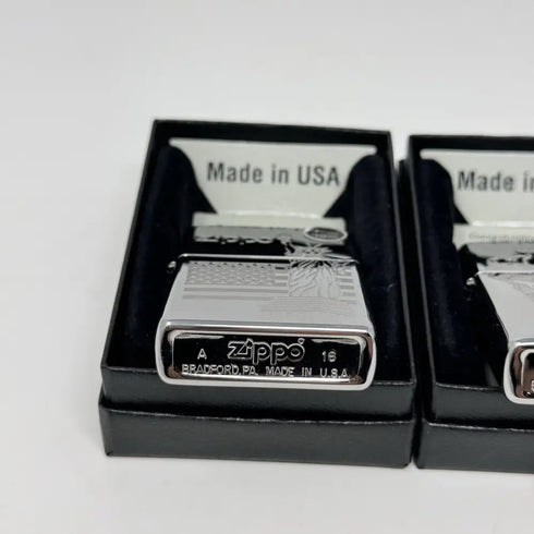 Genuine Zippo Windproof Lighter, Polished Chrome Statue Of Liberty 4Pack US Made