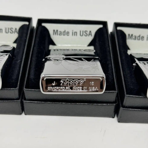 Genuine Zippo Windproof Lighter, Polished Chrome Statue Of Liberty 4Pack US Made