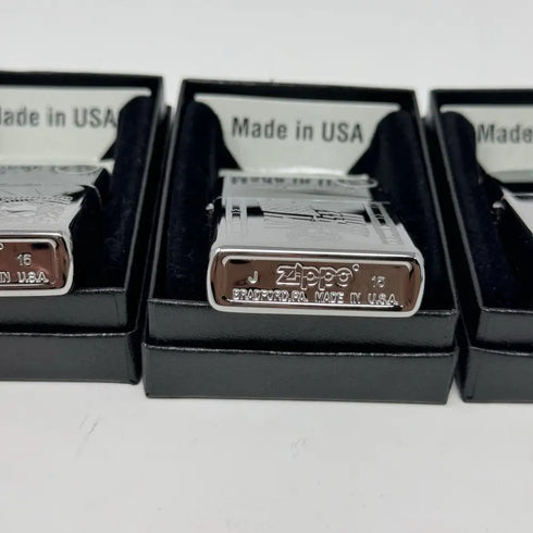 Genuine Zippo Windproof Lighter, Polished Chrome Statue Of Liberty 4Pack US Made