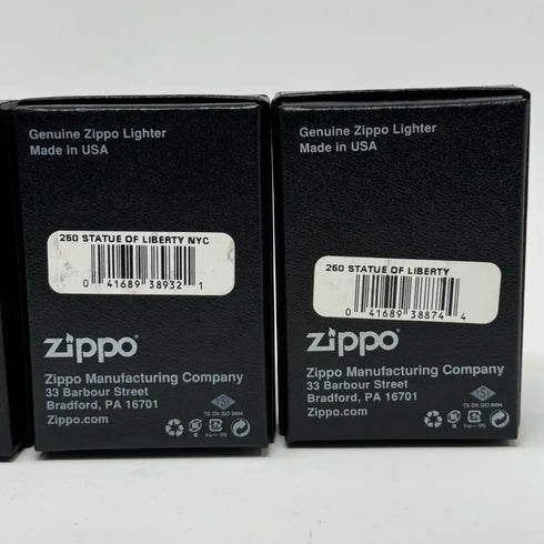 Genuine Zippo Windproof Lighter, Polished Chrome Statue Of Liberty 4Pack US Made