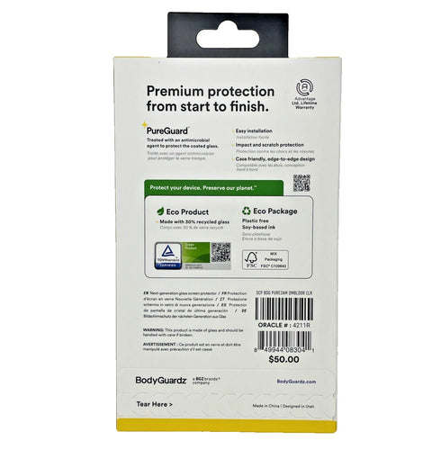 iPhone 14 Pro Max / 15 Pro Max Tempered Glass Screen Protector BodyGuardz 6.7”