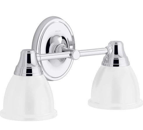 Kohler 11366-CPL Forté Bathroom Vanity Fixture, 2 Light, Polished Chrome