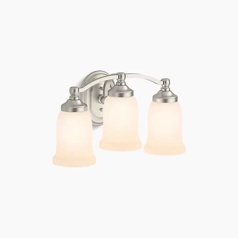 Kohler 11423-BNL Bancroft Brushed Nickel 3-Light Vanity Fixture, UL Listed