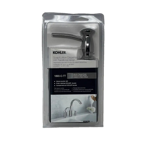 Kohler 1893-C-TT Soap & Lotion Dispenser, Transitional Design, Vibrant Titanium