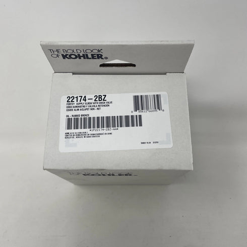 Kohler 22174-2BZ Forte Wall-Mount Supply Elbow W/ Check Valve Oil Rubbed Bronze