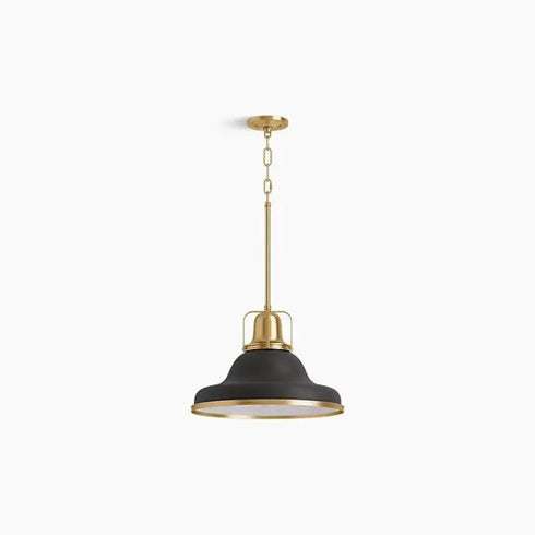 Kohler 32290-PE03 Hauksbee 18"Wide Light Pendant-Matte Black/Brushed Modern Bras
