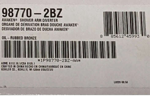 Kohler Awaken Oil Rubbed Bronze Showerarm Diverter 98770-2BZ
