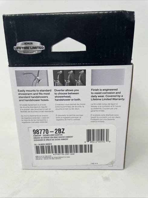Kohler Awaken Oil Rubbed Bronze Showerarm Diverter 98770-2BZ