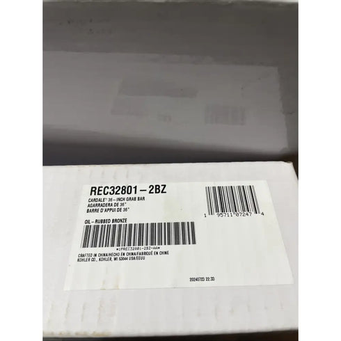 Kohler Cardale 36" Grab Bar REC32801-2BZ Oil Rubbed Bronze Bathroom