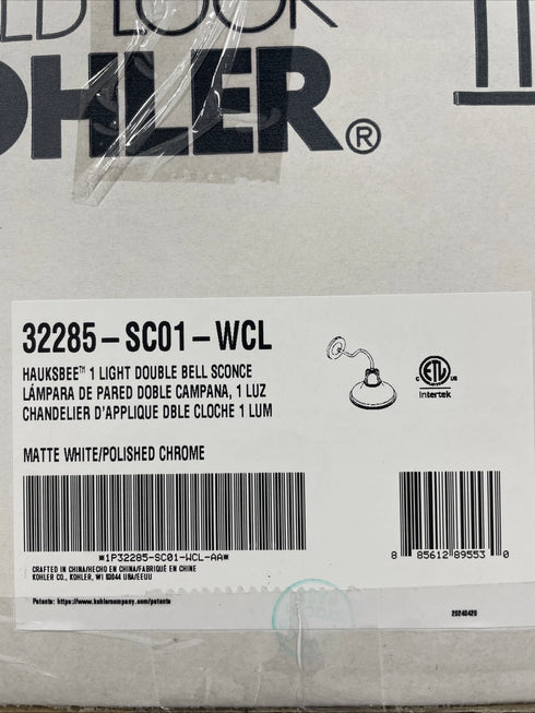 Kohler Hauksbee 1-Light Double Bell Wall Sconce WCL 32285-SC01-WCL Matte White