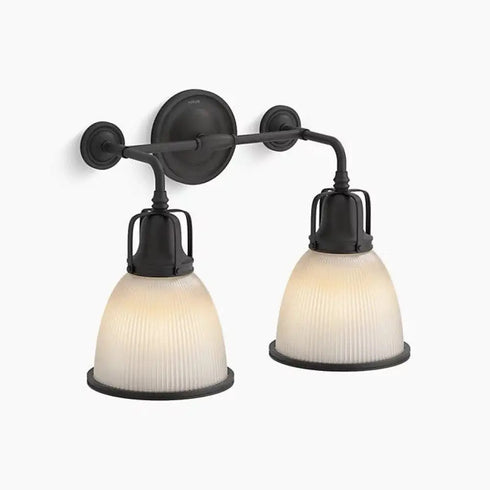 Kohler Hauksbee 2-Light Bell Wall Sconce Matte Black K-32282-BLL