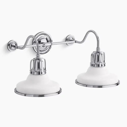 Kohler Hauksbee 2-Light Wall Sconce White Chrome Trim K-32286-WCL