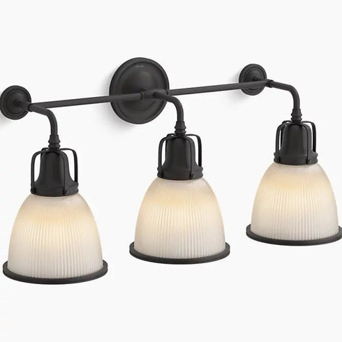 Kohler Hauksbee 3-Light Bell Wall Sconce MATTE BLACK K-32283-SC03-BLL