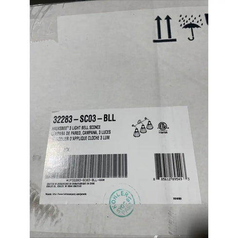 Kohler Hauksbee 3-Light Bell Wall Sconce MATTE BLACK K-32283-SC03-BLL