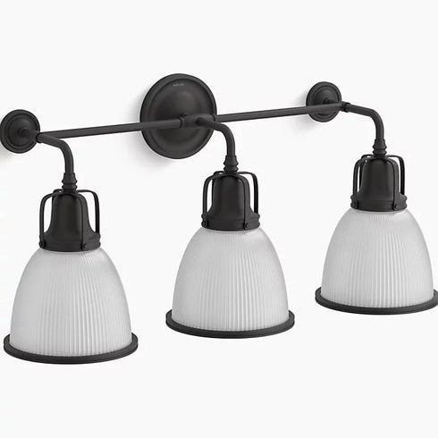 Kohler Hauksbee 3-Light Bell Wall Sconce MATTE BLACK K-32283-SC03-BLL
