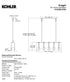 Kohler K-32380-CH05-BLL-D Kraga 45" Linear Chandelier 5-Light MATTE BLACK New!