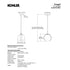 Kohler KRAGA 1-Light Pendant XL Polished Brass 2PL K-32379-PE01-2PL New