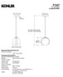 Kohler KRAGA 1-Light Pendant XL Polished Brass 2PL K-32379-PE01-2PL New