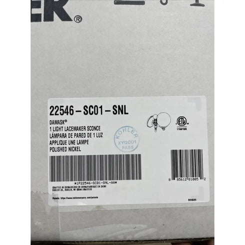 Kohler Light 22546-SC01-SNL Damask 11" Tall 1 Light Water Globe Polished Nickel