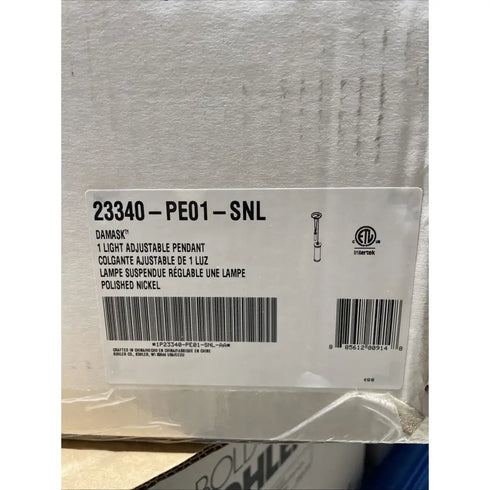 Kohler Damask 23340-PE01-SNL 1-Light Pendant - Polished Nickel (New in Box)