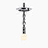 Kohler Lighting 3 Light Clear Glass 23341 PE03-CPL Damask 12" Tall Chrome color