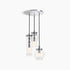 Kohler Lighting 3 Light Clear Glass 23341 PE03-CPL Damask 12" Tall Chrome color