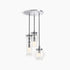 Kohler Lighting 3 Light Clear Glass 23341 PE03-CPL Damask 12" Tall Chrome color