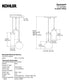 Kohler Lighting 3 Light Clear Glass 23341 PE03-CPL Damask 12" Tall Chrome color
